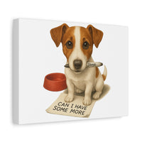 Funny Dog Wall Art – 'Can I Have Some More' Jack Russell Canvas Print"