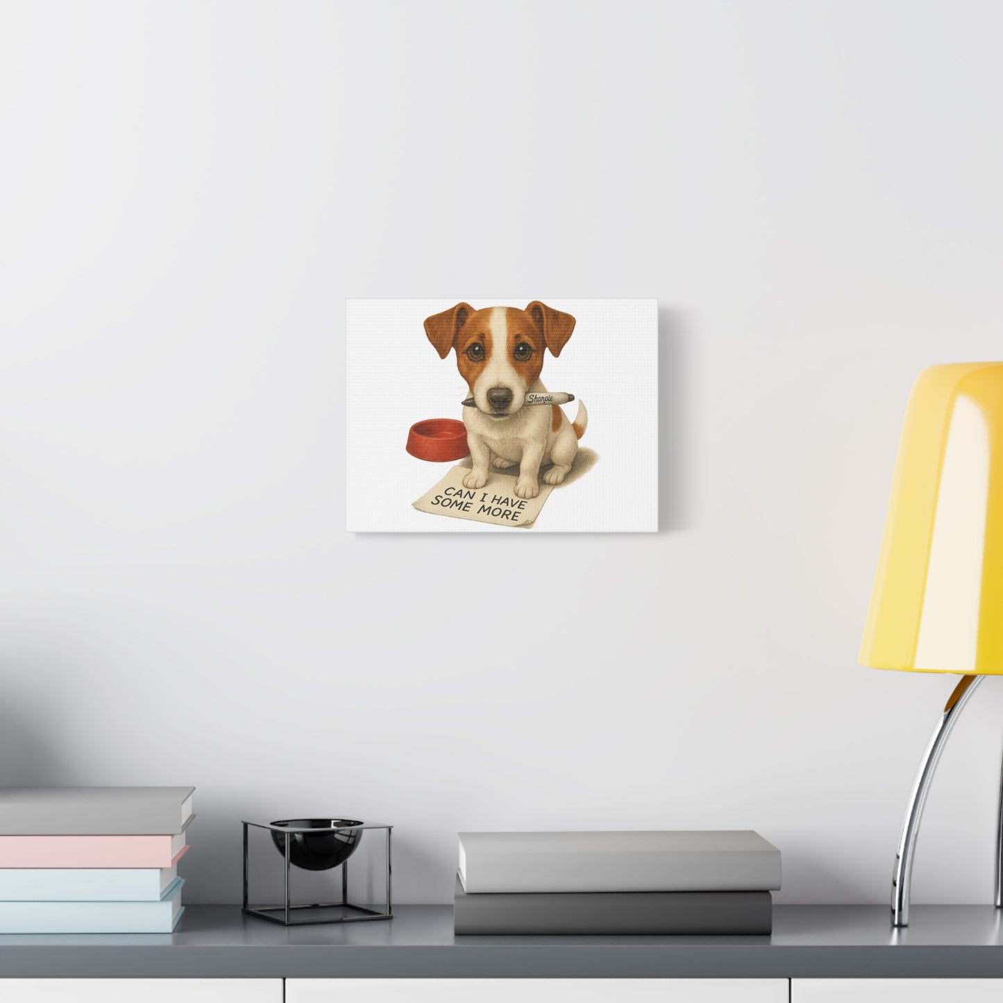 Funny Dog Wall Art – 'Can I Have Some More' Jack Russell Canvas Print"